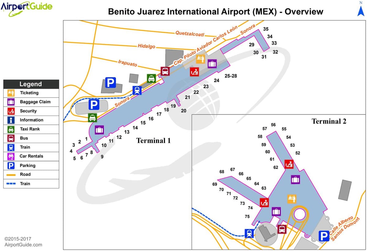 Città del messico terminal 1 mappa