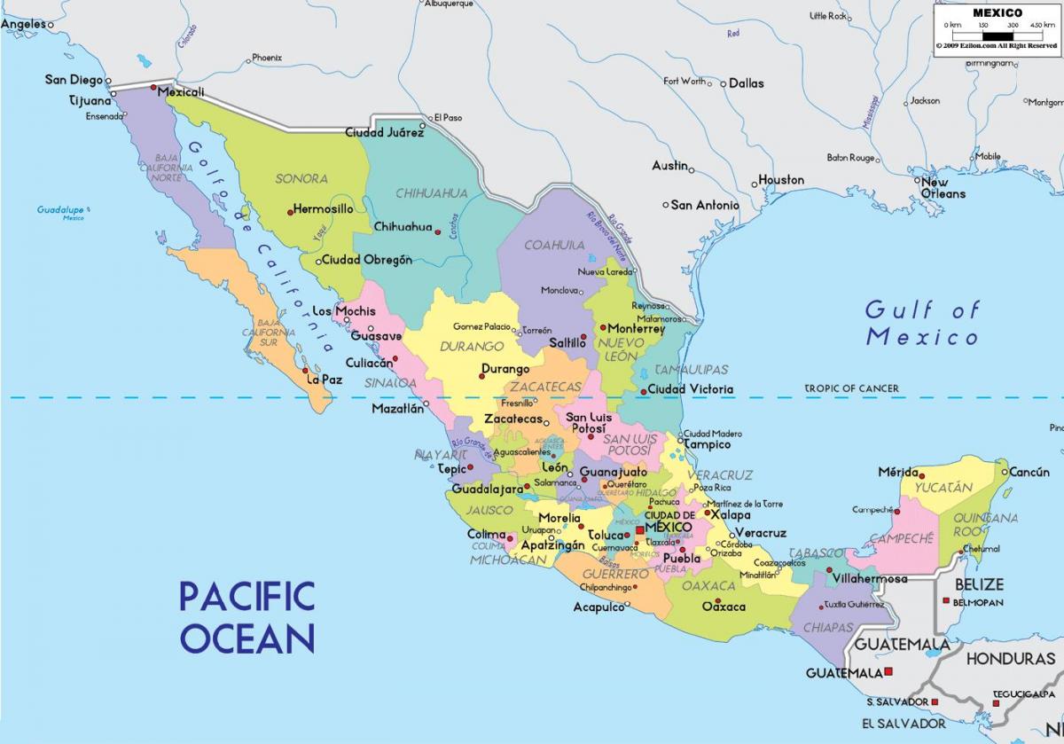 la mappa di Città del Messico, stato