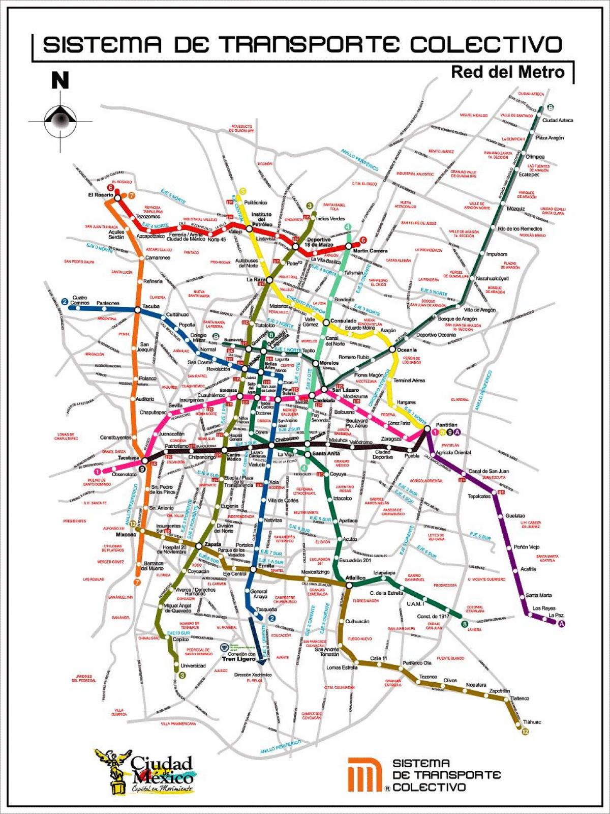la mappa di Città del Messico transito