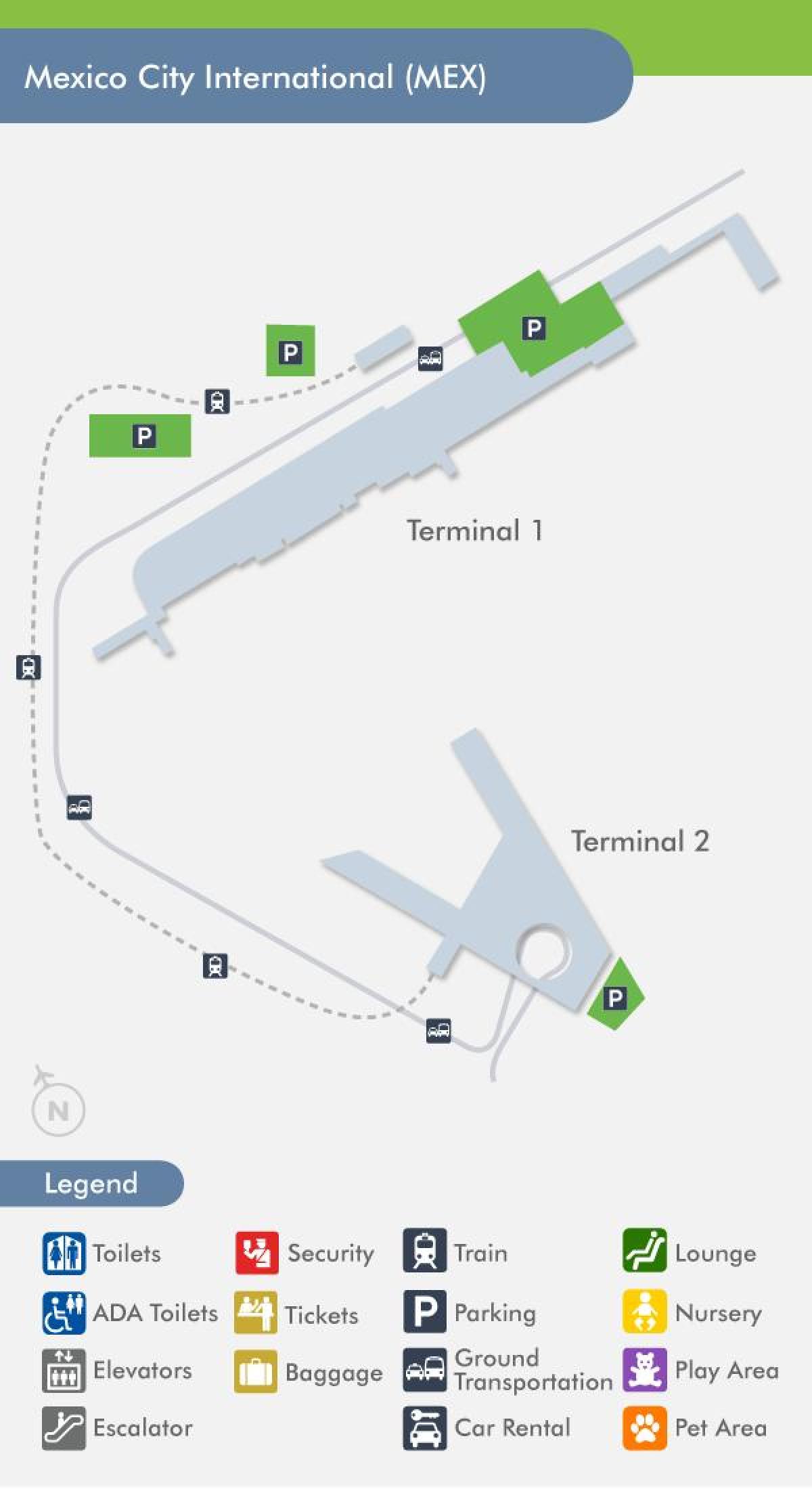 Aeroporto di Città del messico terminal mappa