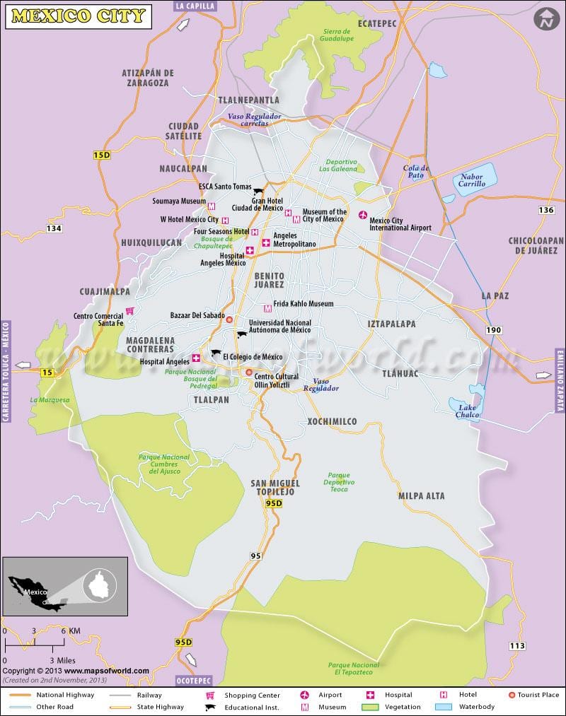 Posizione sulla mappa di Città del messico