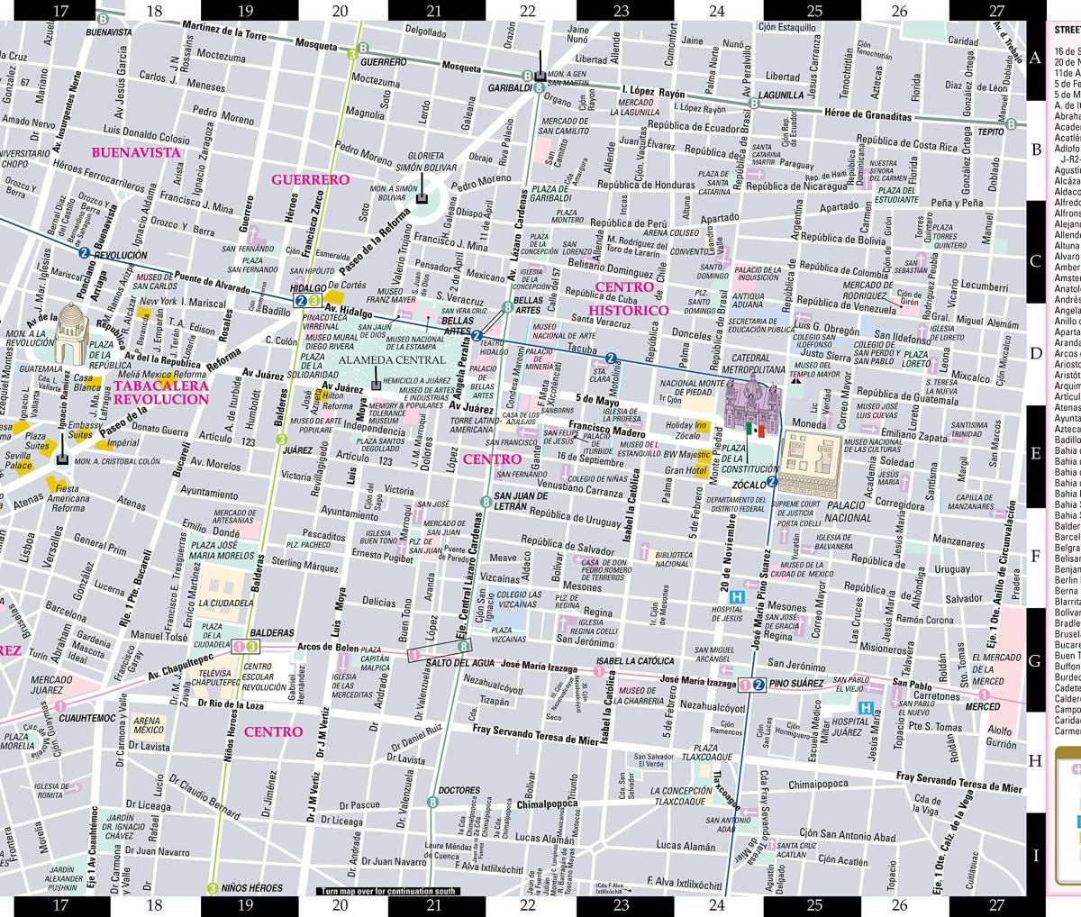 mappa di streetwise Città del Messico