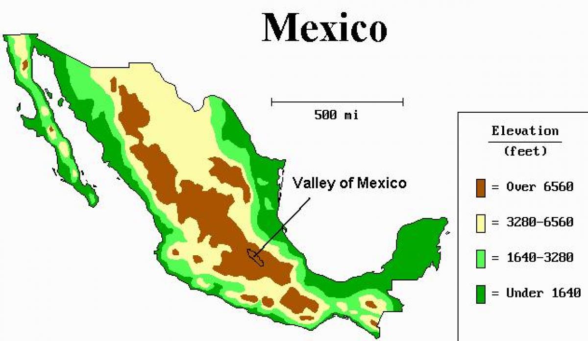 mappa della valle del Messico