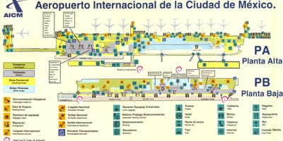 L'aeroporto internazionale Mexico City mappa
