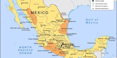 La mappa di Città del Messico e dintorni