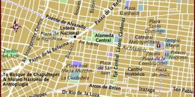 Centro storico di Città del Messico la mappa