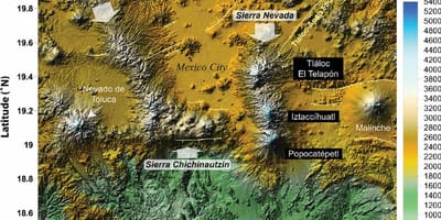 La mappa di Città del Messico elevazione