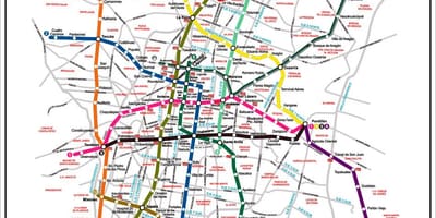 La mappa di Città del Messico transito