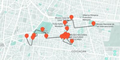 La mappa di Città del Messico tour